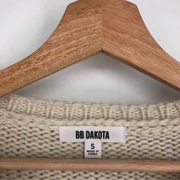 BB DAKOTA Cable Knit Sweater‎ Cream Size Small - Picture 3 of 5